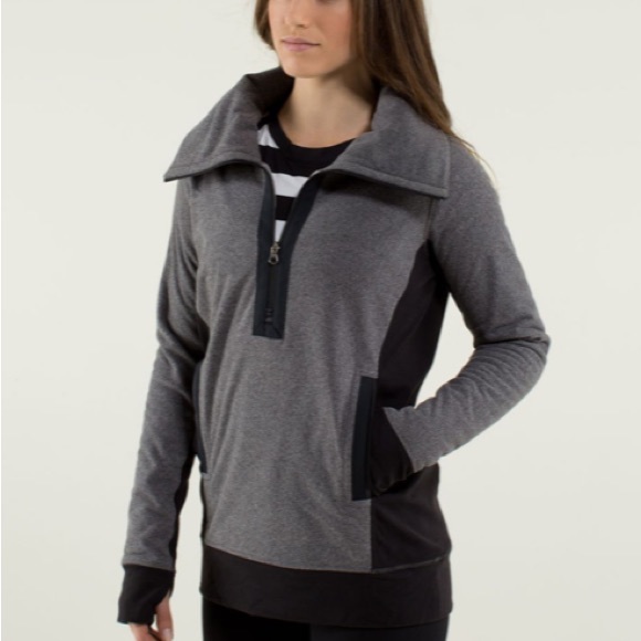 Lululemon Post Chaturanga Pullover Black / Ambient Grey - Picture 4 of 8